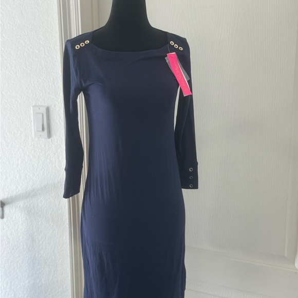 Lilly Pulitzer Dresses & Skirts - NWT Lilly Pulitzer True Navy 3/4 Sleeve Sophie Dress UPF 50+